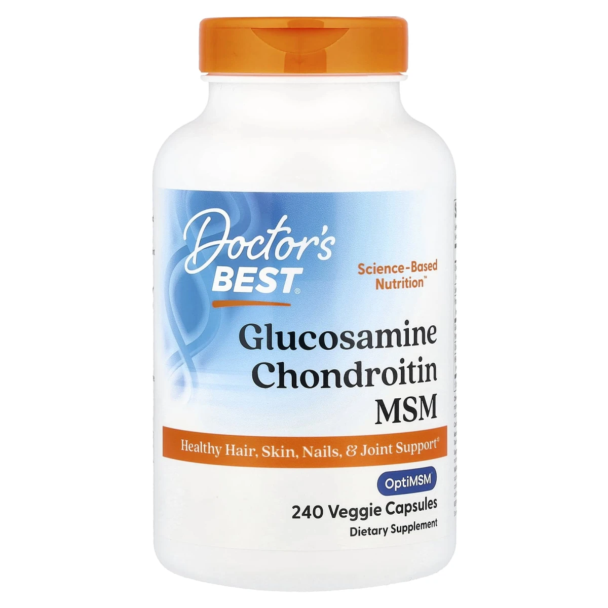 Doctor's Best Glucosamine Chondroitin MSM with OptiMSM Joint Support 240 Veg Capsules image 1