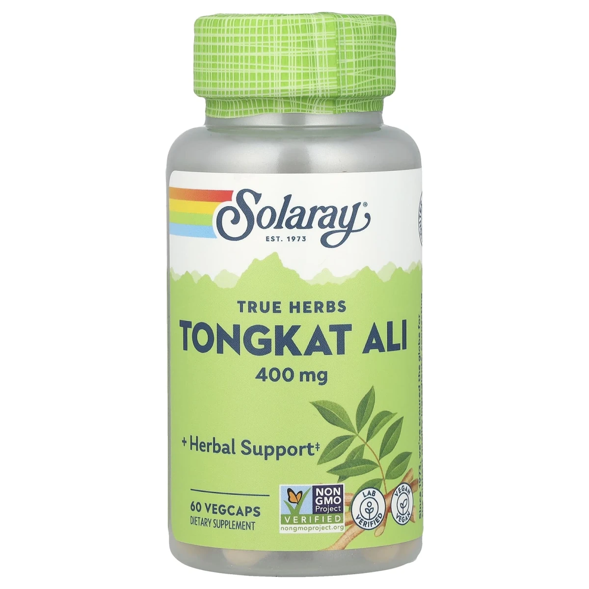 Solaray True Herbs Tongkat Ali 400mg Herbal Support 60 VegCaps image 1