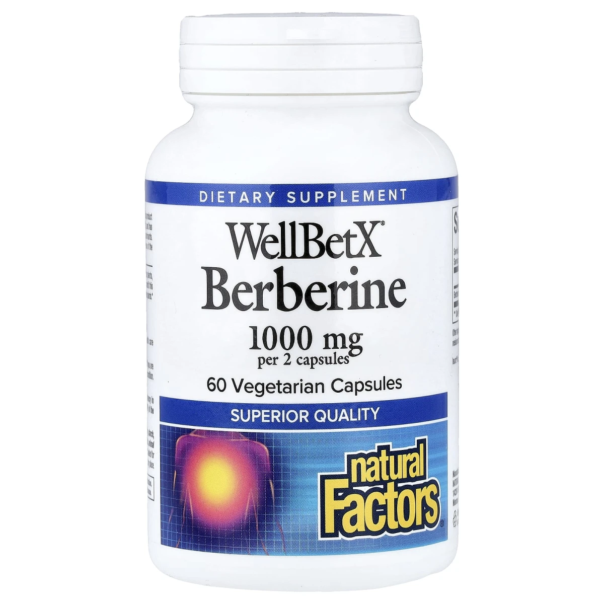 Natural Factors WellBetX Berberine 1000mg Per 2 Capsules 60 Vegetarian Capsules image 1