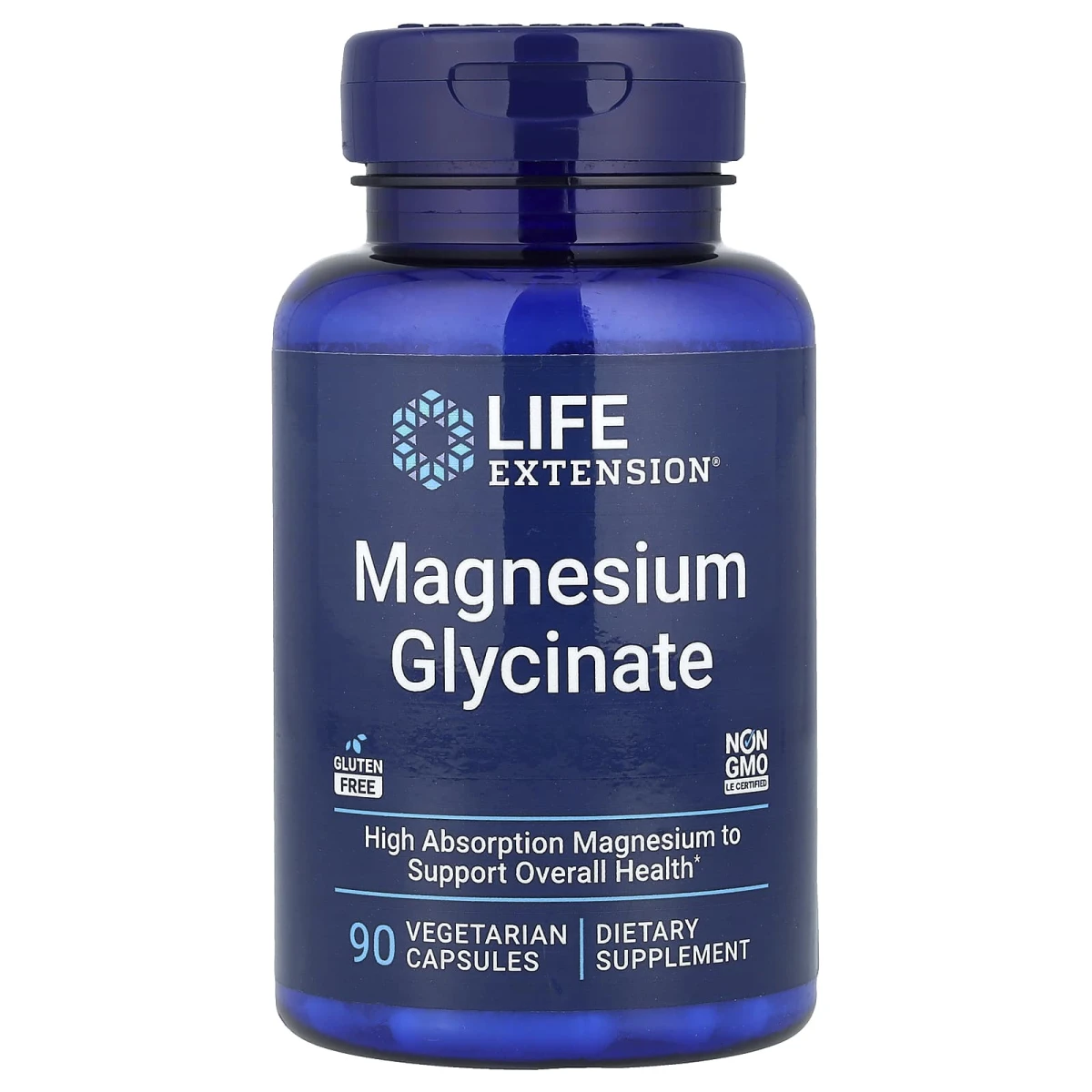 Life Extension Magnesium Glycinate Support Overall Health 90 Vegetarian Capsules image 1