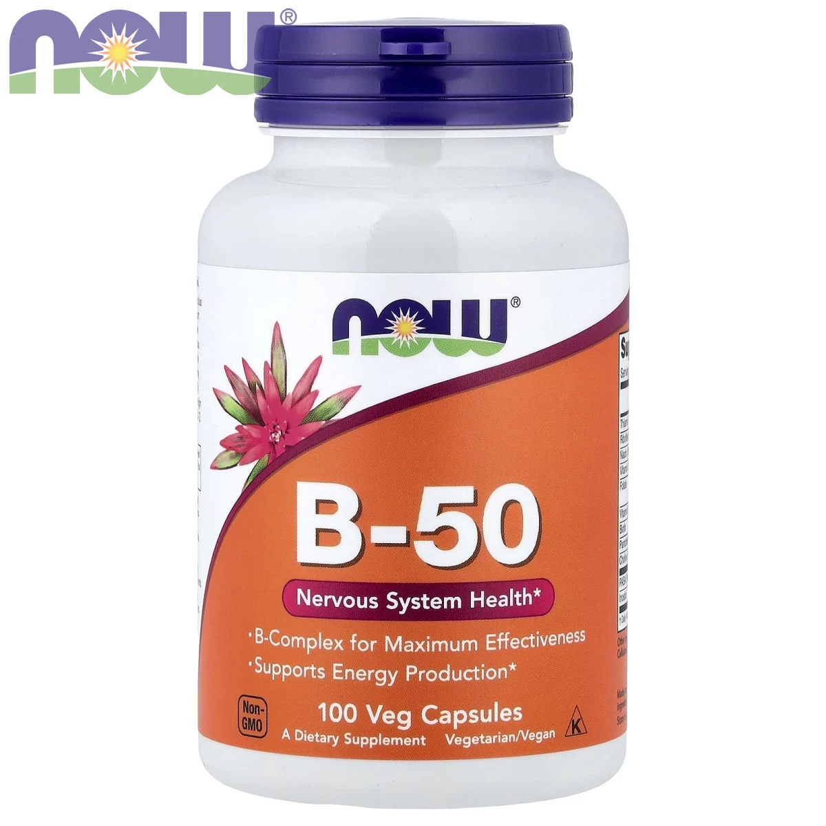 NOW Foods B-50 Nervous System Health 100 Veg Capsules image 1