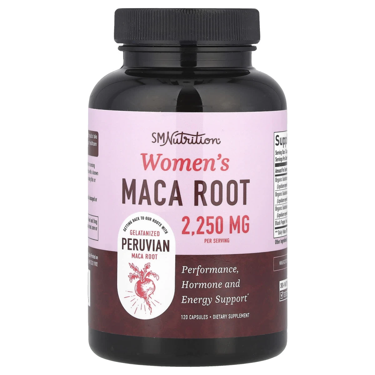 SMNutrition Women's Maca 2250mg Per Serving Root 120 Capsules image 1