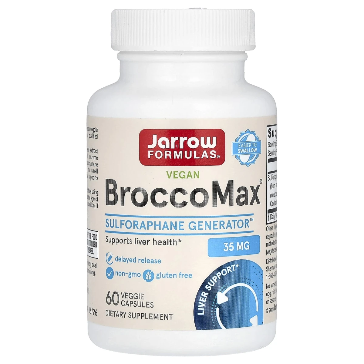 Jarrow Formulas Vegan Brocco Max Sulforaphane Generator 35mg 60 Veggie Capsules image 1