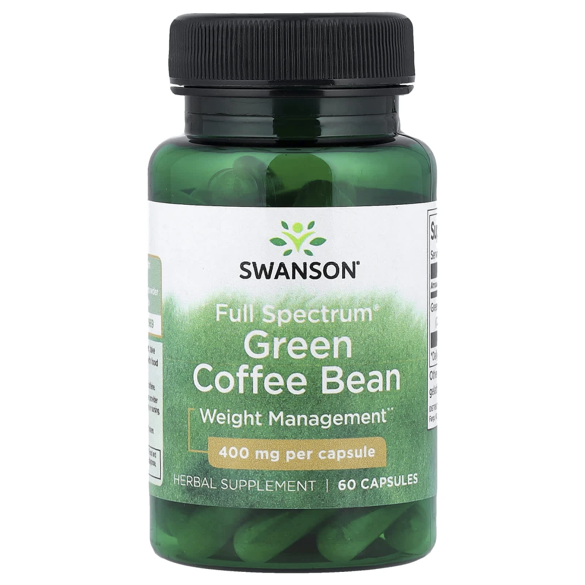 Swanson Full Spectrum Green Coffee Bean Weight Management 400mg per 60 Capsules image 1