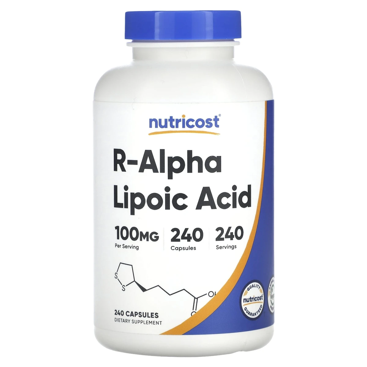 Nutricost R-Alpha Lipoic Acid 100mg Per Serving 240 Capsules image 1
