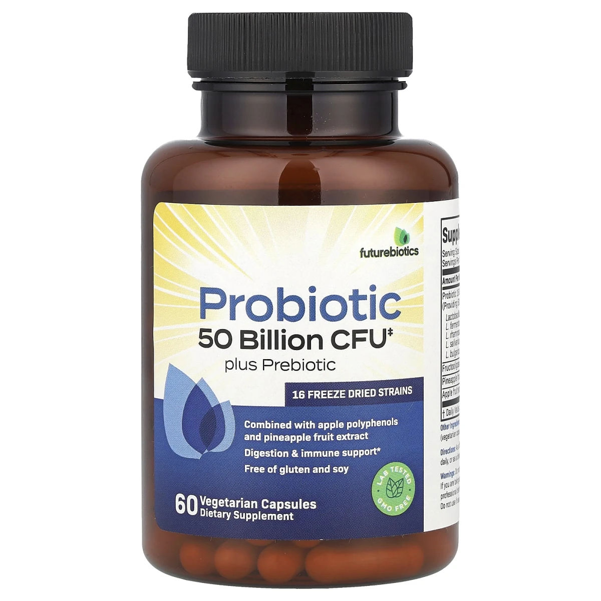 Futurebiotics Probiotic 50 Billion CFU Plus 60 Vegetarian Capsules image 1