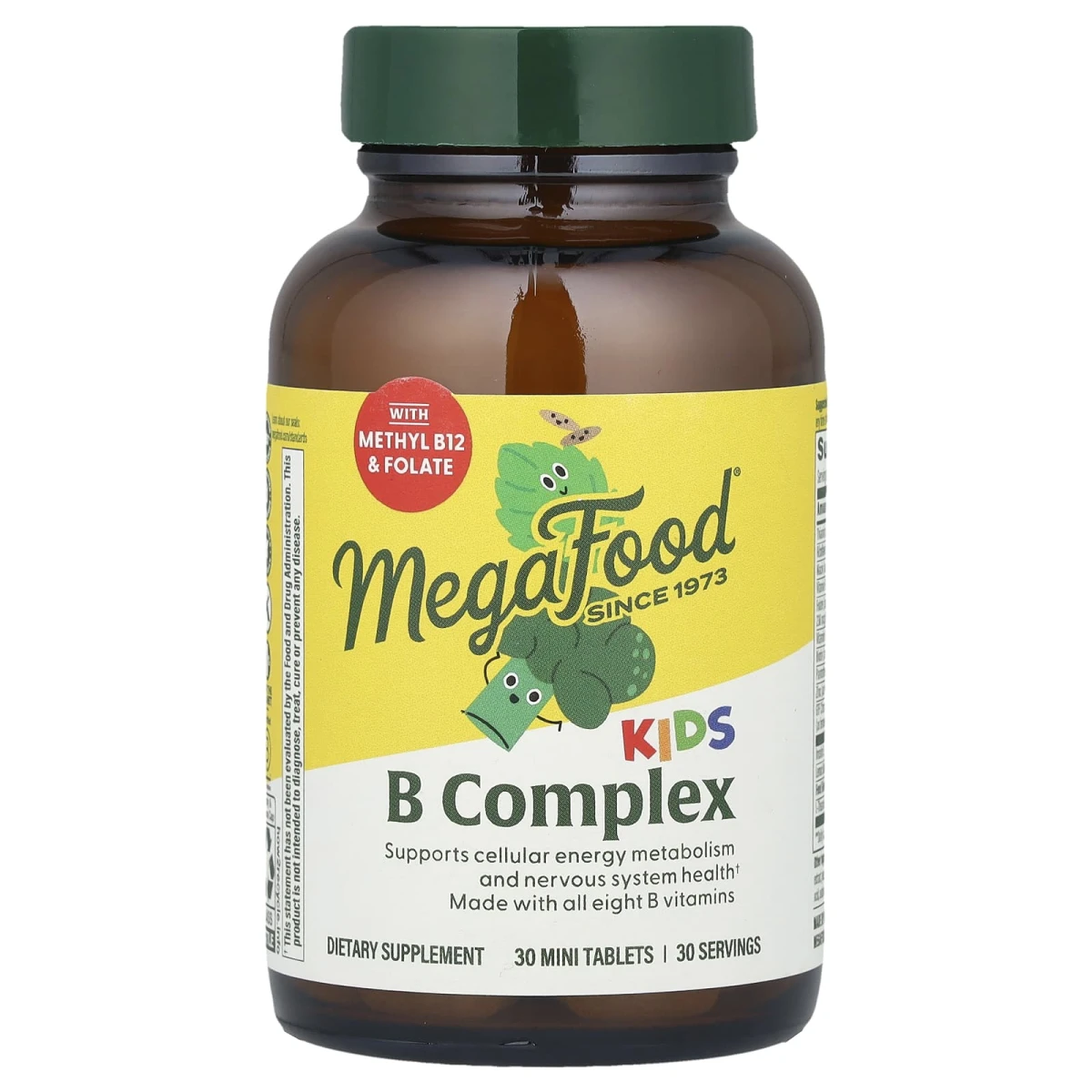 MegaFood Kids B Complex Support Cellular Energy Metabolism 30 Mini Tablets image 1