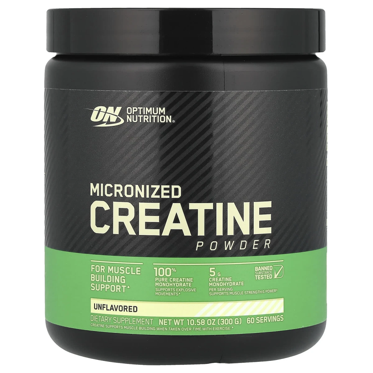 Optimum Nutrition Micronised Creatine Powder 5g Per Serving Unflavoured 10.58 oz (300g) image 1