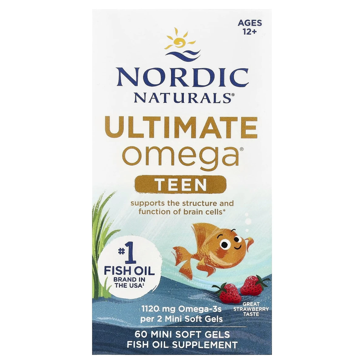 Nordic Naturals Teen Ultimate Omega 2X Ages 12+ Strawberry 60 Mini Soft Gels image 1
