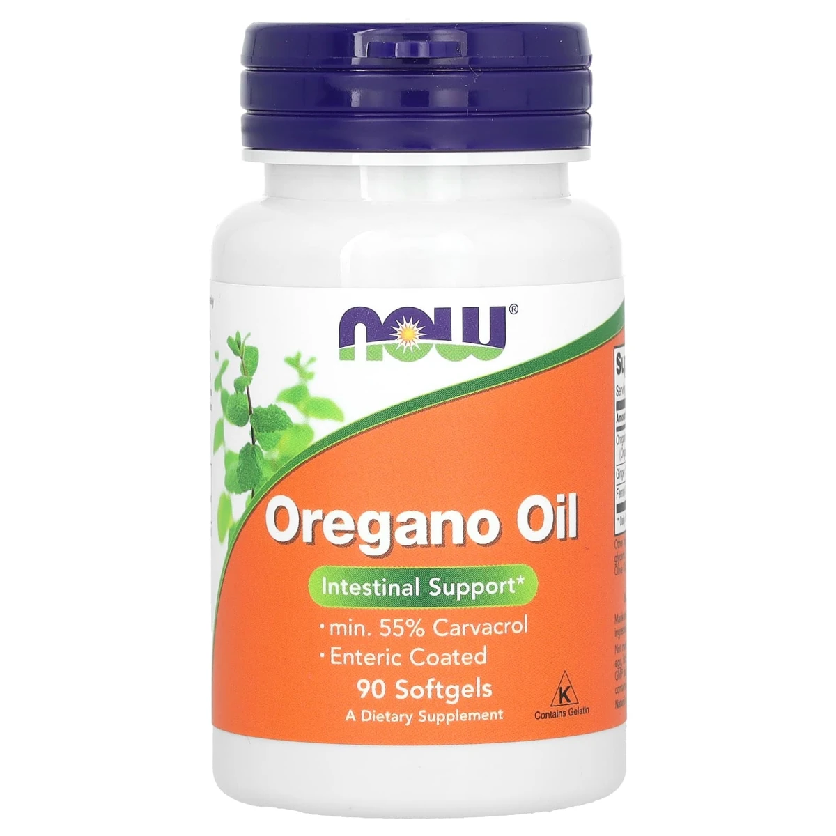 NOW Foods Oregano Oil Intestinal Support 90 Softgels image 1
