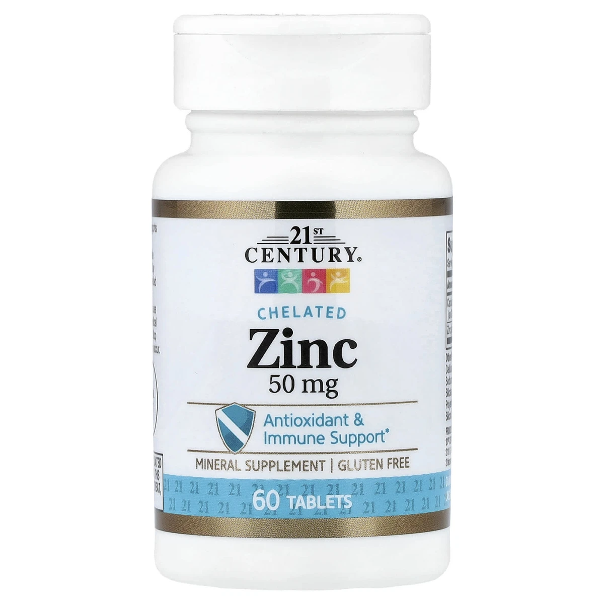 21st Century Chelated Zinc 50mg Antioxidant & Immune Support 60 Tablets image 1