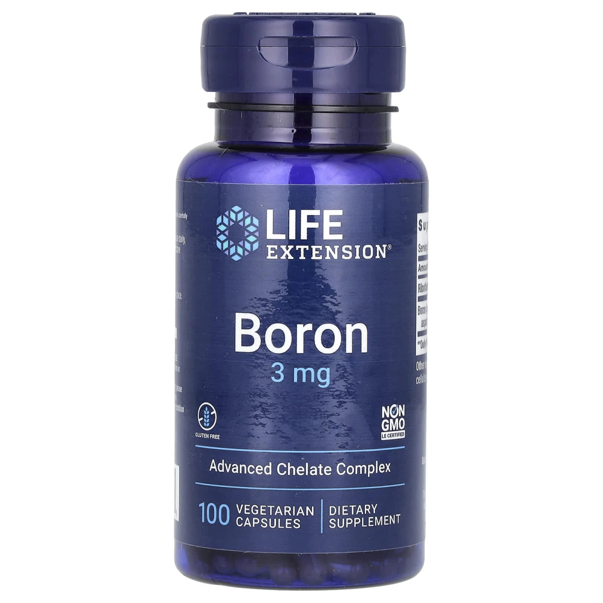 Life Extension Boron 3mg Advanced Chelate Complex 100 Vegetarian Capsules image 1