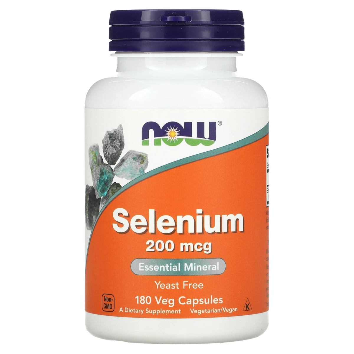 NOW Foods Selenium 200mcg Essential Mineral 180 Veg Capsules image 1