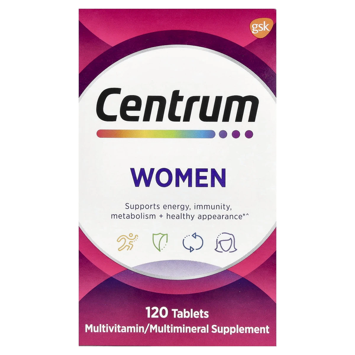 Centrum Women Multivitamin Support Energy Immunity 120 Tablets image 1