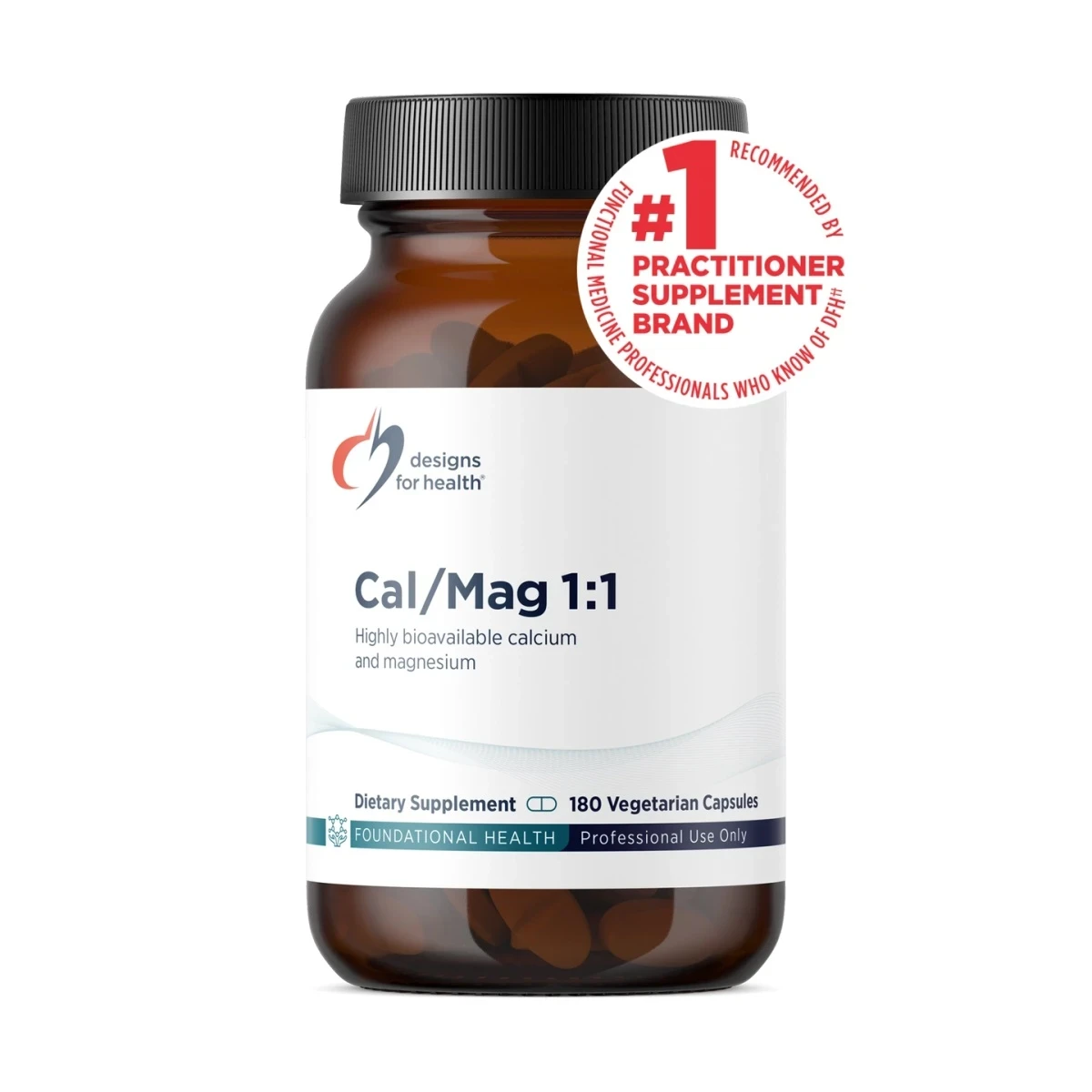 Cal/Mag 1:1 Designs For Health 180 Capsules image 1