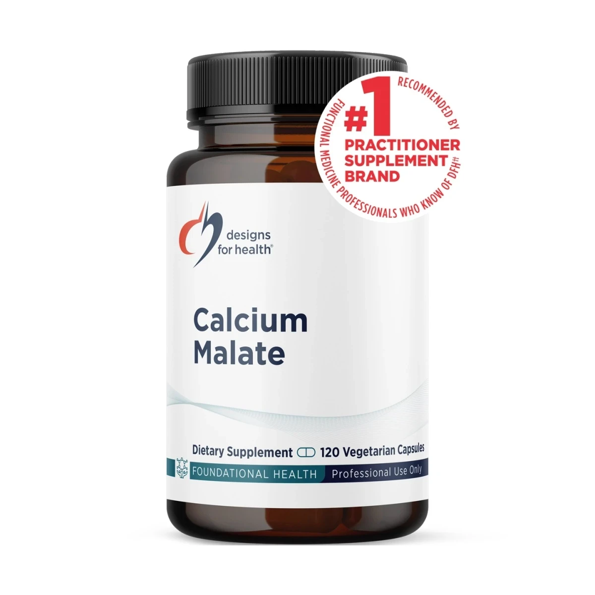 Calcium Malate Designs For Health 120 Capsules image 1