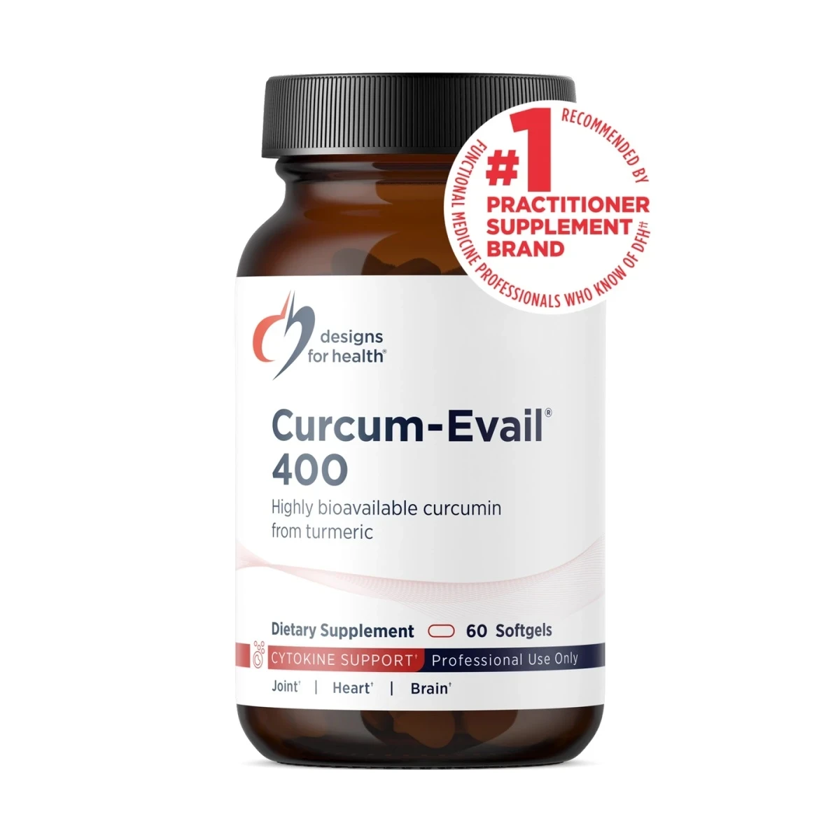 Curcum-Evail 400 Designs For Health 60 Softgels image 1