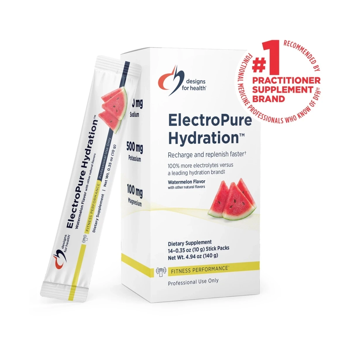 Electropure Hydration Designs For Health Watermelon Flavor 4.94 Oz 140g Stick Packs image 1