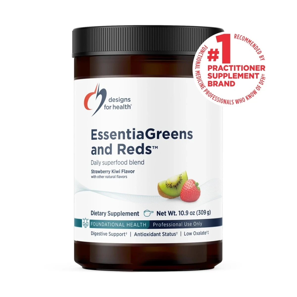 Designs For Health Essentiagreens And Reds Strawberry 10.9 Oz 309g Powder image 1
