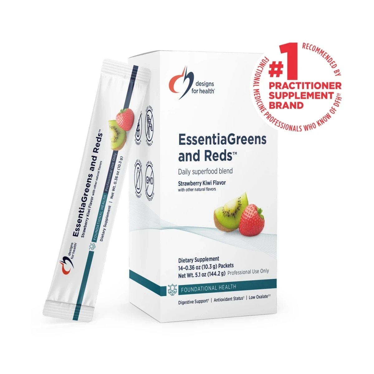 Essentiagreens And Reds Designs For Health Strawberry 0.36 Oz 10.3G Packets image 1