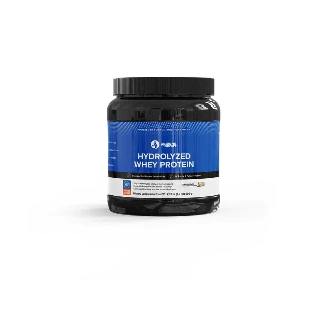 Hydrolyzed Whey Designs For Health Vanilla 21.2 oz (1.3 Ibs) 600g Powder image 1