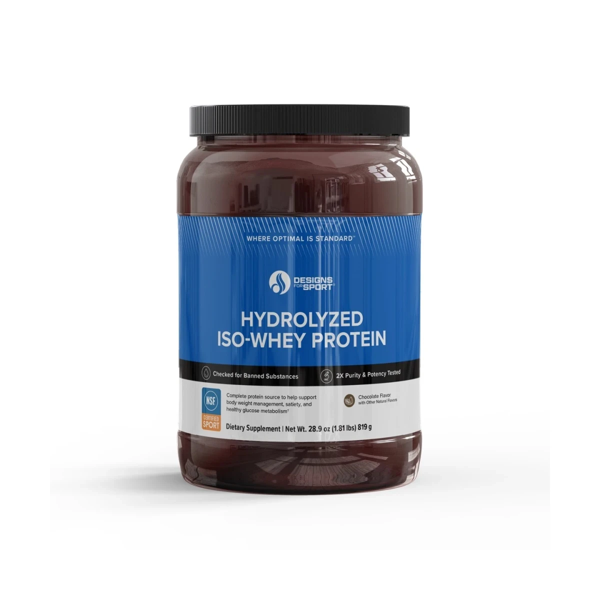 Hydrolyzed ISO-Whey Designs For Health Chocolate t. 28.9 oz (1.81 Ibs) 819g Powder image 1