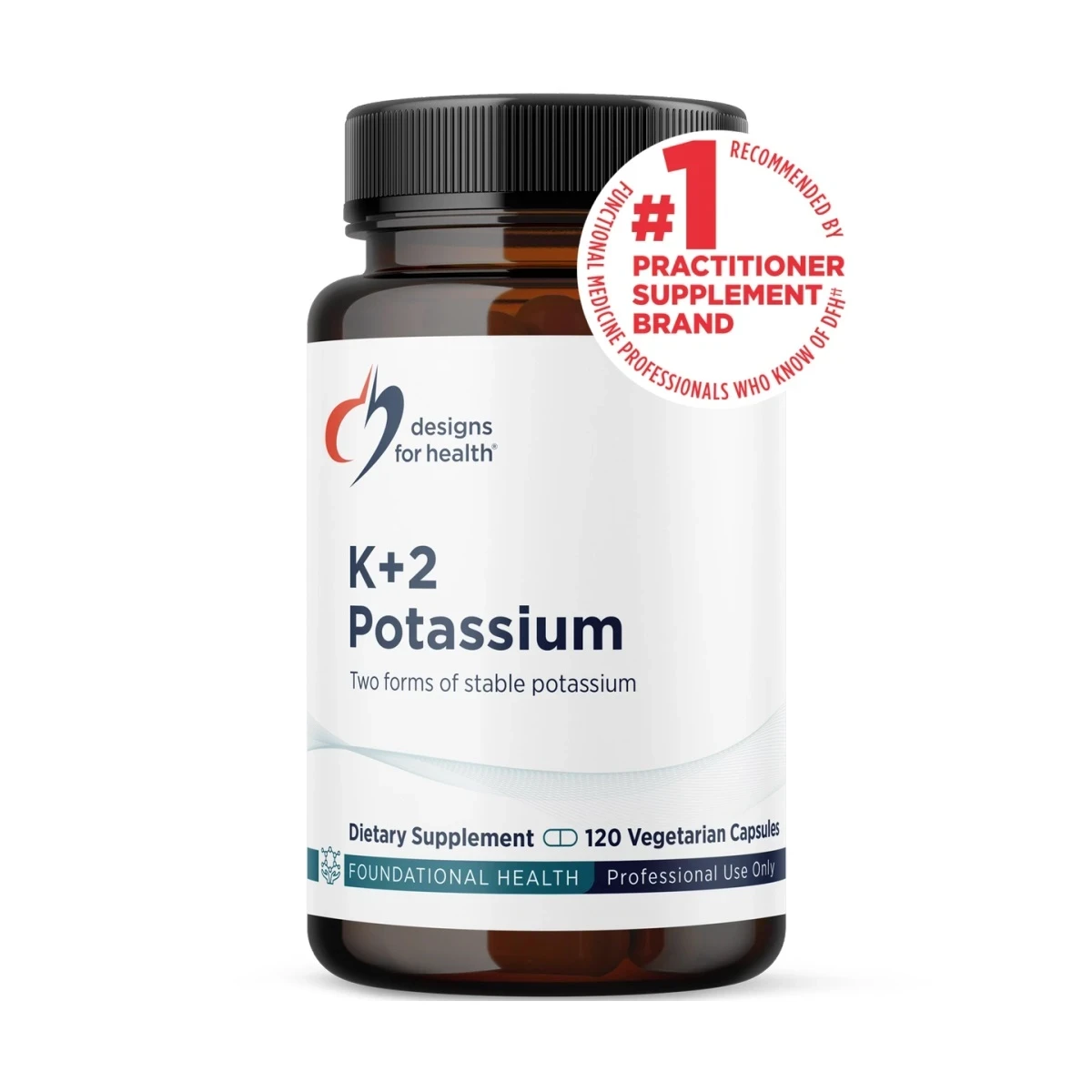 K+2 Potassium Designs For Health 120 capsules image 1